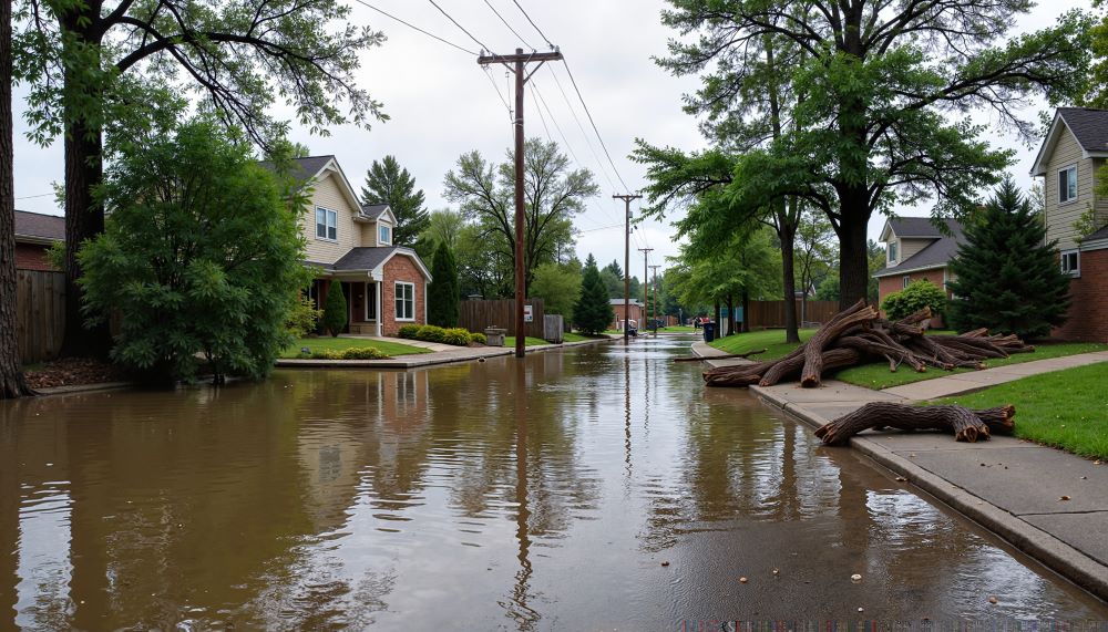 hurricane aftermath in neighborhood